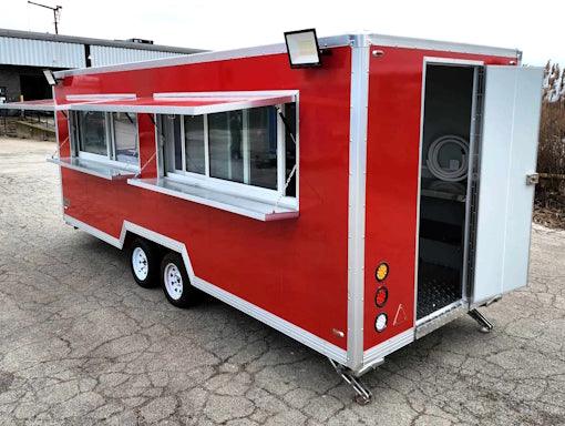 18' Food Concession Trailer Fully Loaded With Every Option - Red-Blue-Black - TurboPowersports.com