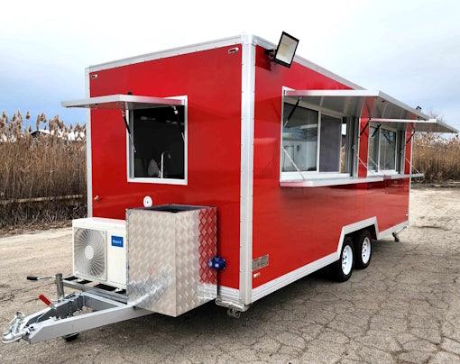 18' Food Concession Trailer Fully Loaded With Every Option - Red-Blue-Black - TurboPowersports.com