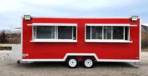 18' Food Concession Trailer Fully Loaded With Every Option - Red-Blue-Black - TurboPowersports.com