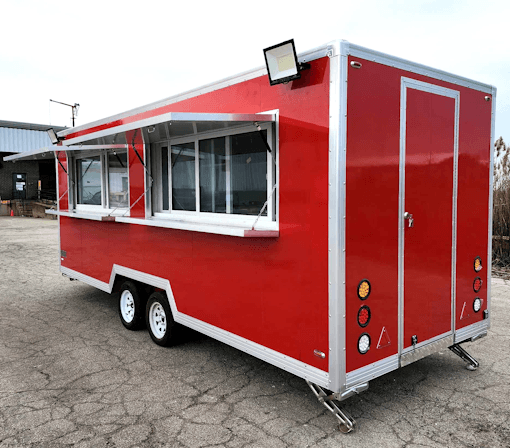 18' Food Concession Trailer Fully Loaded With Every Option - Red-Blue-Black - TurboPowersports.com