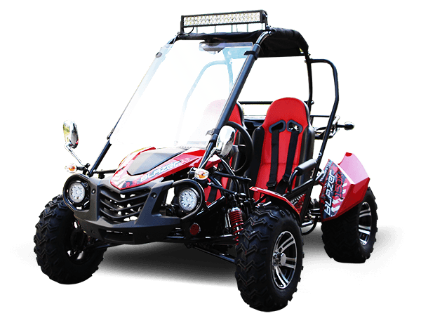 Trailmaster ULTRA Blazer 200X Go Kart Upgraded frame, Bigger Tires, Body kit, Chrome Rimes, All Terrian Tires - TurboPowersports.com