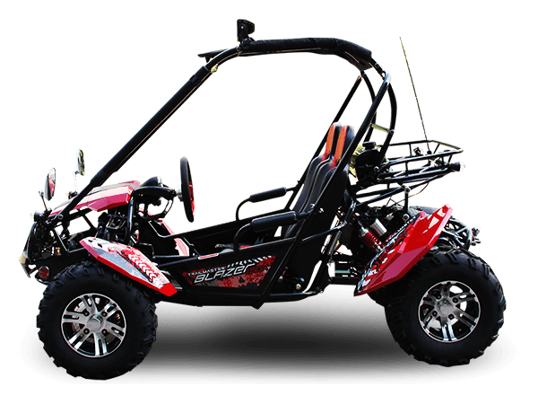 Trailmaster ULTRA Blazer 200X Go Kart Upgraded frame, Bigger Tires, Body kit, Chrome Rimes, All Terrian Tires - TurboPowersports.com