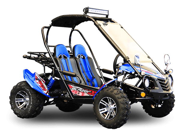 Trailmaster ULTRA Blazer 200X Go Kart Upgraded frame, Bigger Tires, Body kit, Chrome Rimes, All Terrian Tires - TurboPowersports.com