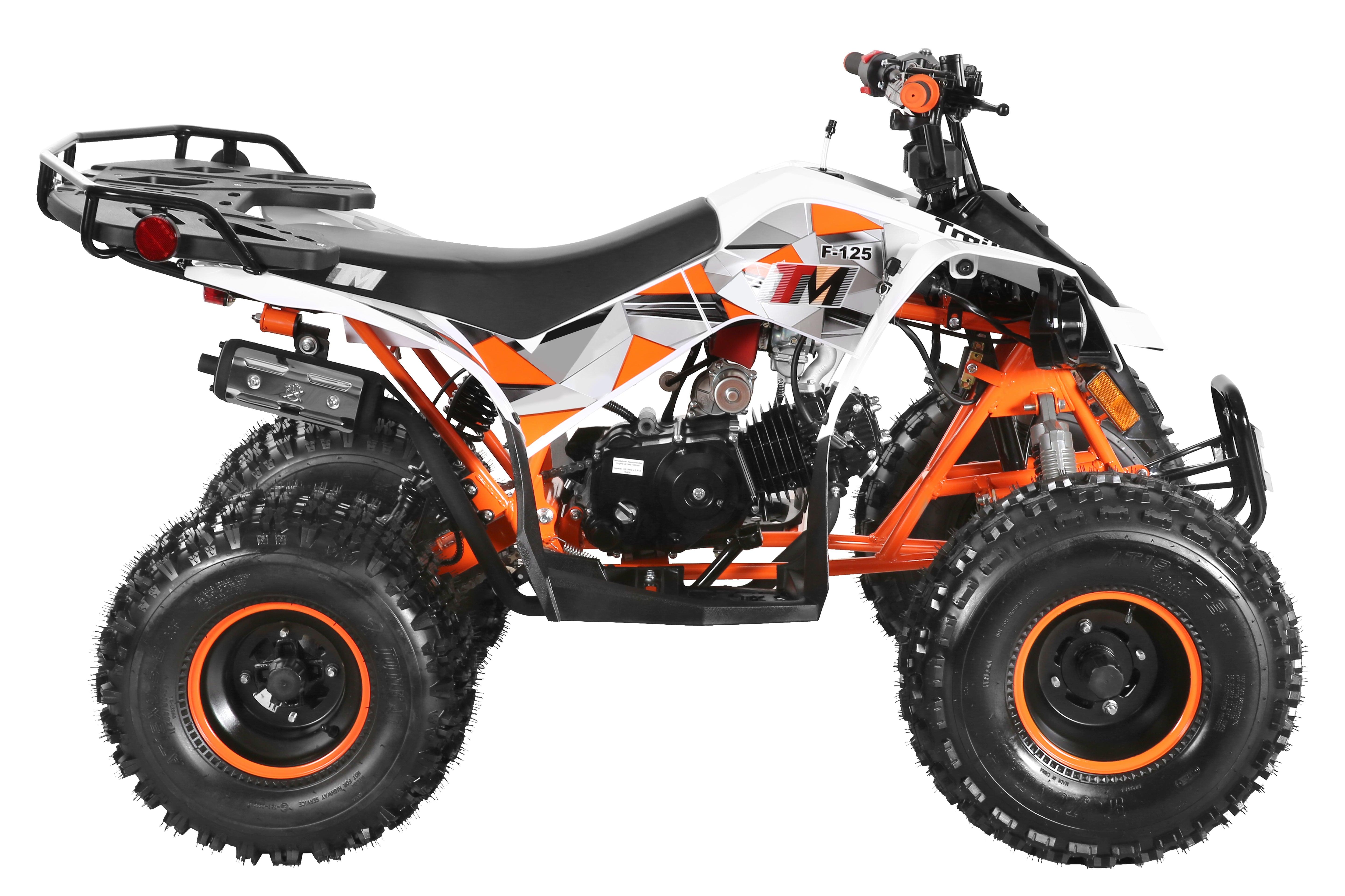 TrailMaster F125 Youth ATV, 8" wheel, 125cc 4-stroke, air-cooled, Automatic with Reverse. electric start, Throttle Limiter,