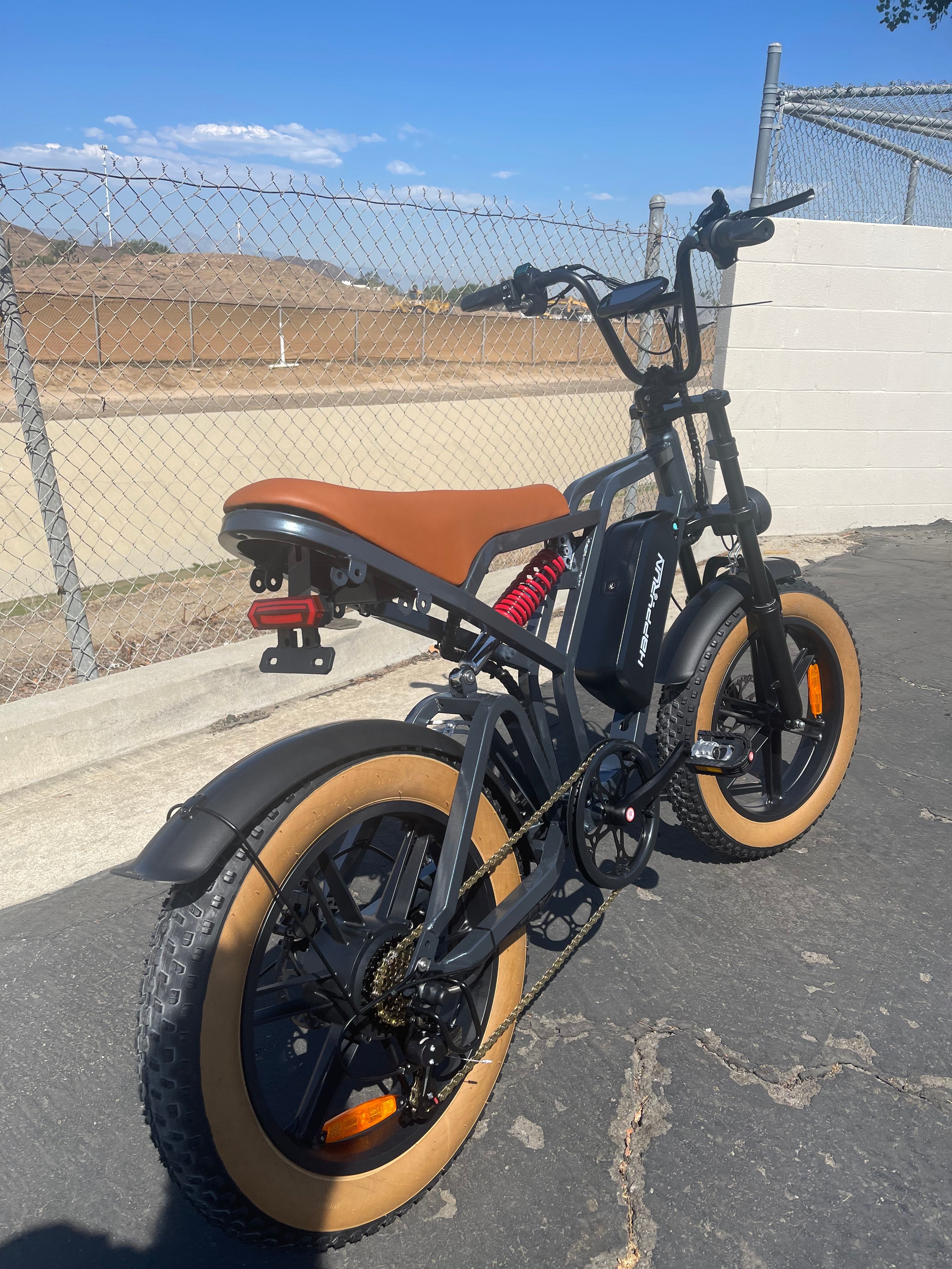 Happy run Tank G60 Pro 1000W Moped Style Off road Electric Bike Fat Tire - TurboPowersports.com