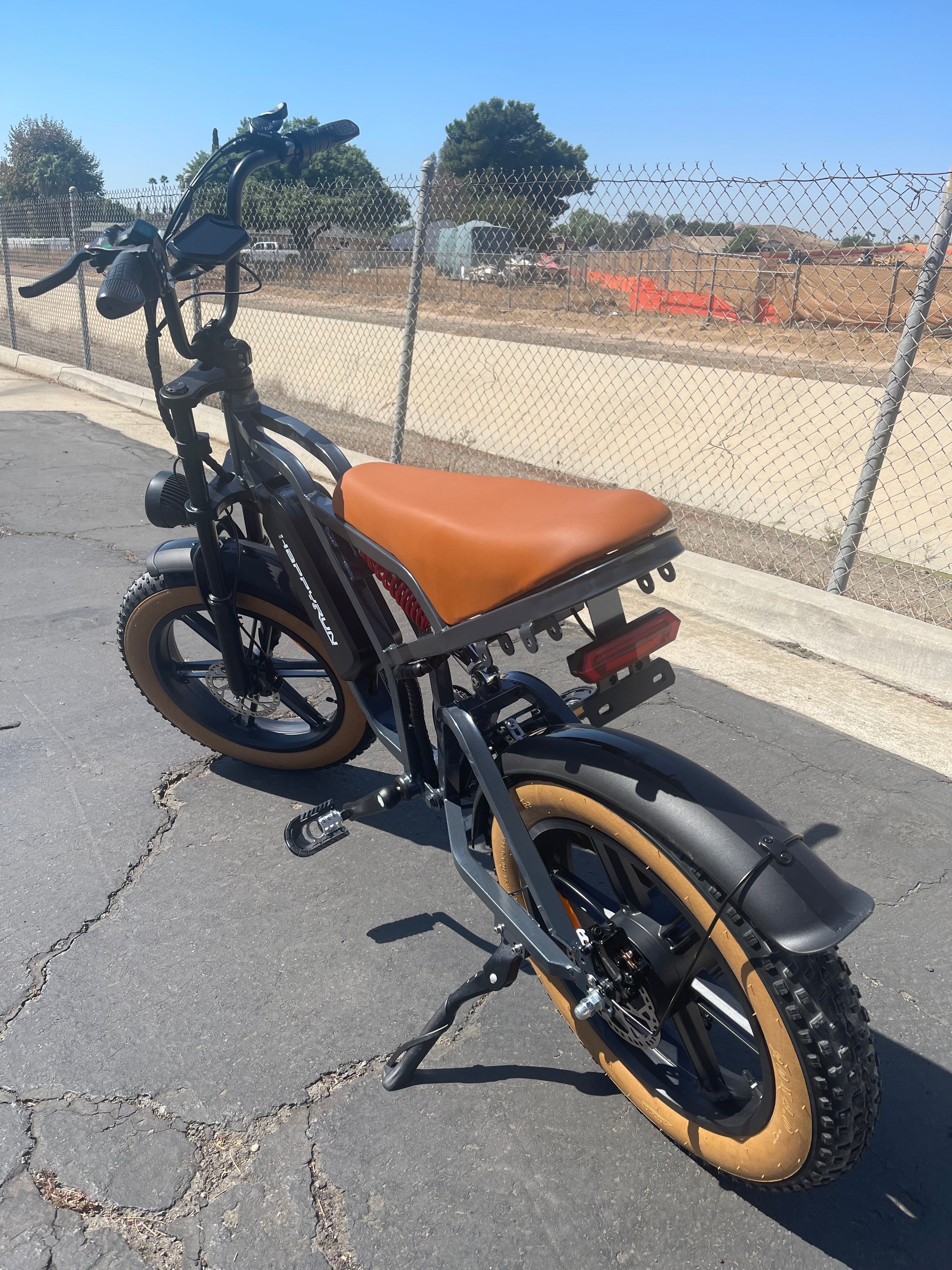 Happy run Tank G60 Pro 1000W Moped Style Off road Electric Bike Fat Tire - TurboPowersports.com