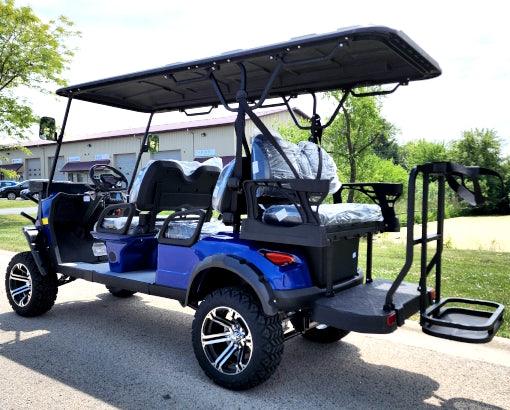 48V Electric Golf Cart 6 Seater Lifted Renegade+ Edition Utility Golf UTV King To Coleman Kandi 6p - Blue - TurboPowersports.com
