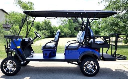 48V Electric Golf Cart 6 Seater Lifted Renegade+ Edition Utility Golf UTV King To Coleman Kandi 6p - Blue - TurboPowersports.com