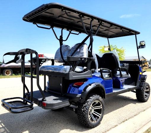 48V Electric Golf Cart 6 Seater Lifted Renegade+ Edition Utility Golf UTV King To Coleman Kandi 6p - Blue - TurboPowersports.com