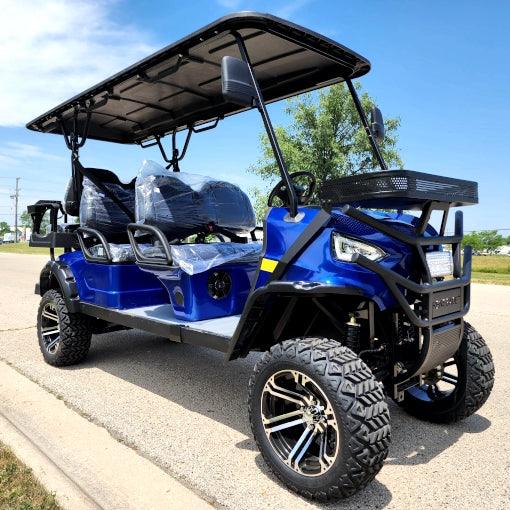 48V Electric Golf Cart 6 Seater Lifted Renegade+ Edition Utility Golf UTV King To Coleman Kandi 6p - Blue - TurboPowersports.com