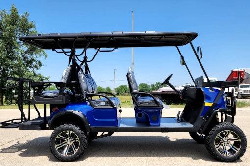 48V Electric Golf Cart 6 Seater Lifted Renegade+ Edition Utility Golf UTV King To Coleman Kandi 6p - Blue - TurboPowersports.com