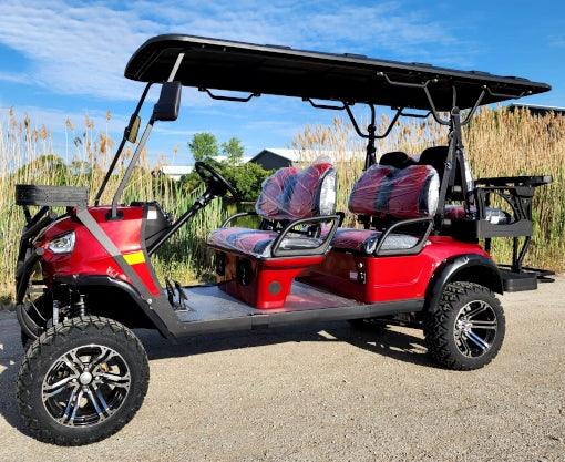 48V Electric Golf Cart 6 Seater Lifted Renegade+ Edition Utility Golf UTV King To Coleman Kandi 6p - Blue - TurboPowersports.com