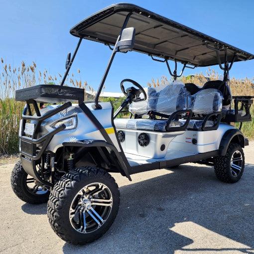 48V Electric Golf Cart 6 Seater Lifted Renegade+ Edition Utility Golf UTV King To Coleman Kandi 6p - Blue - TurboPowersports.com