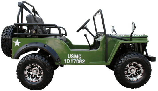 Mini-Jeep Style 125cc Series 4. Mid-Size Youth Mini-jeep 3-Speed semi-Automatic with Reverse, 95% pre-assembled - TurboPowersports.com