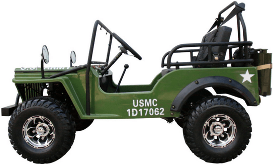 Mini-Jeep Style 125cc Series 4. Mid-Size Youth Mini-jeep 3-Speed semi-Automatic with Reverse, 95% pre-assembled - TurboPowersports.com