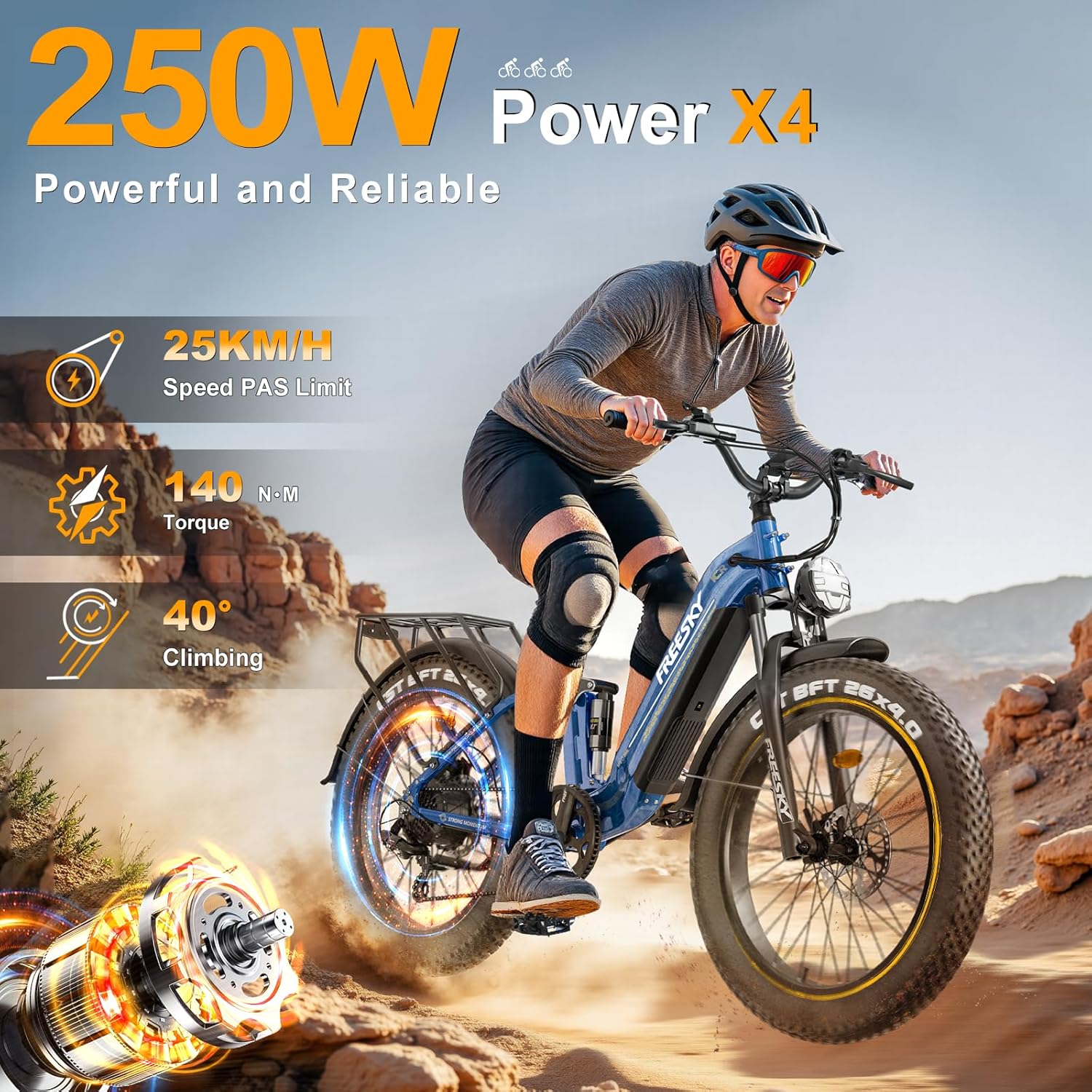 Freesky Wild Cat Ultra 340 Electric Fat Tire Bike|37 MPH