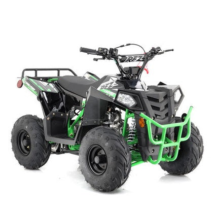 Mini Commander 110cc Automatic ATV green black front view knobby tires