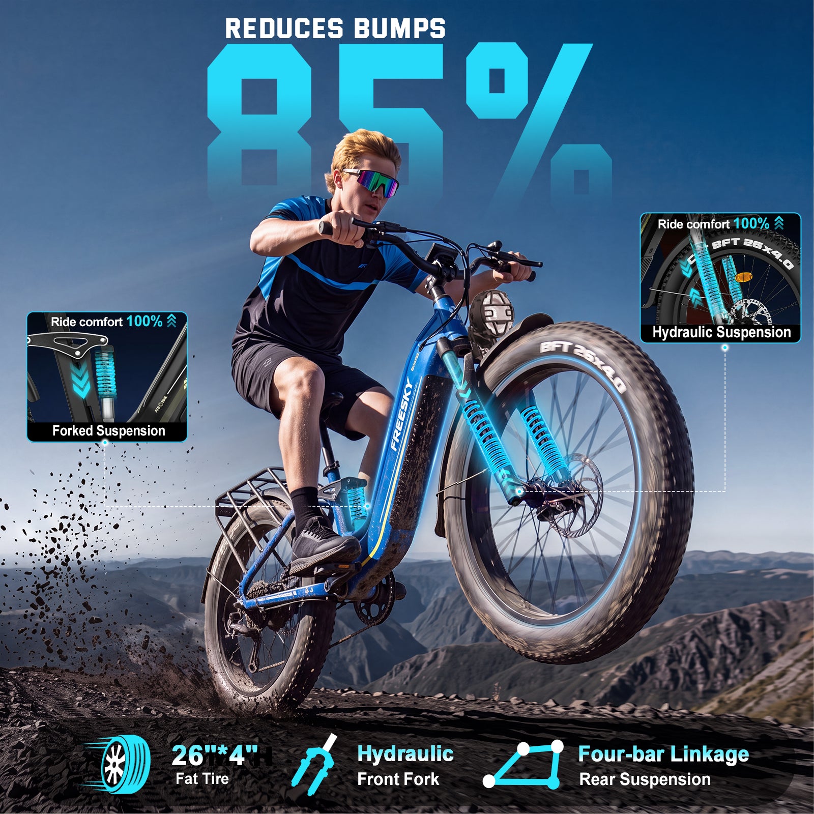 Freesky Wild Cat Ultra 340 Electric Fat Tire Bike|37 MPH