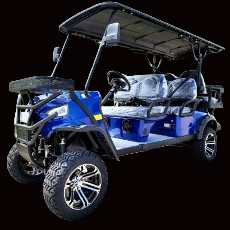 48V Electric Golf Cart 6 Seater Lifted Renegade+ Edition Utility Golf UTV King To Coleman Kandi 6p - Blue - TurboPowersports.com