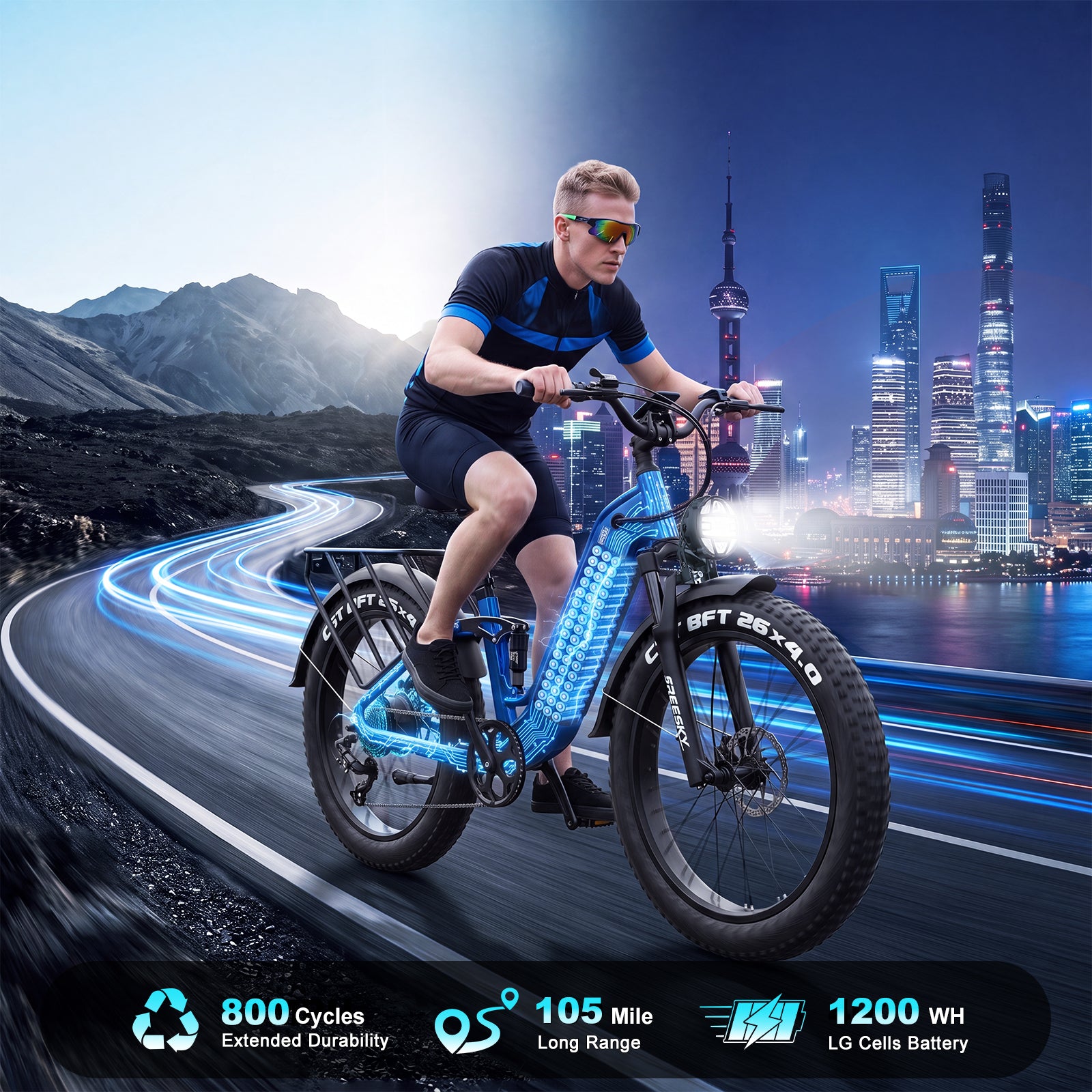 Freesky Wild Cat Ultra 340 Electric Fat Tire Bike|37 MPH