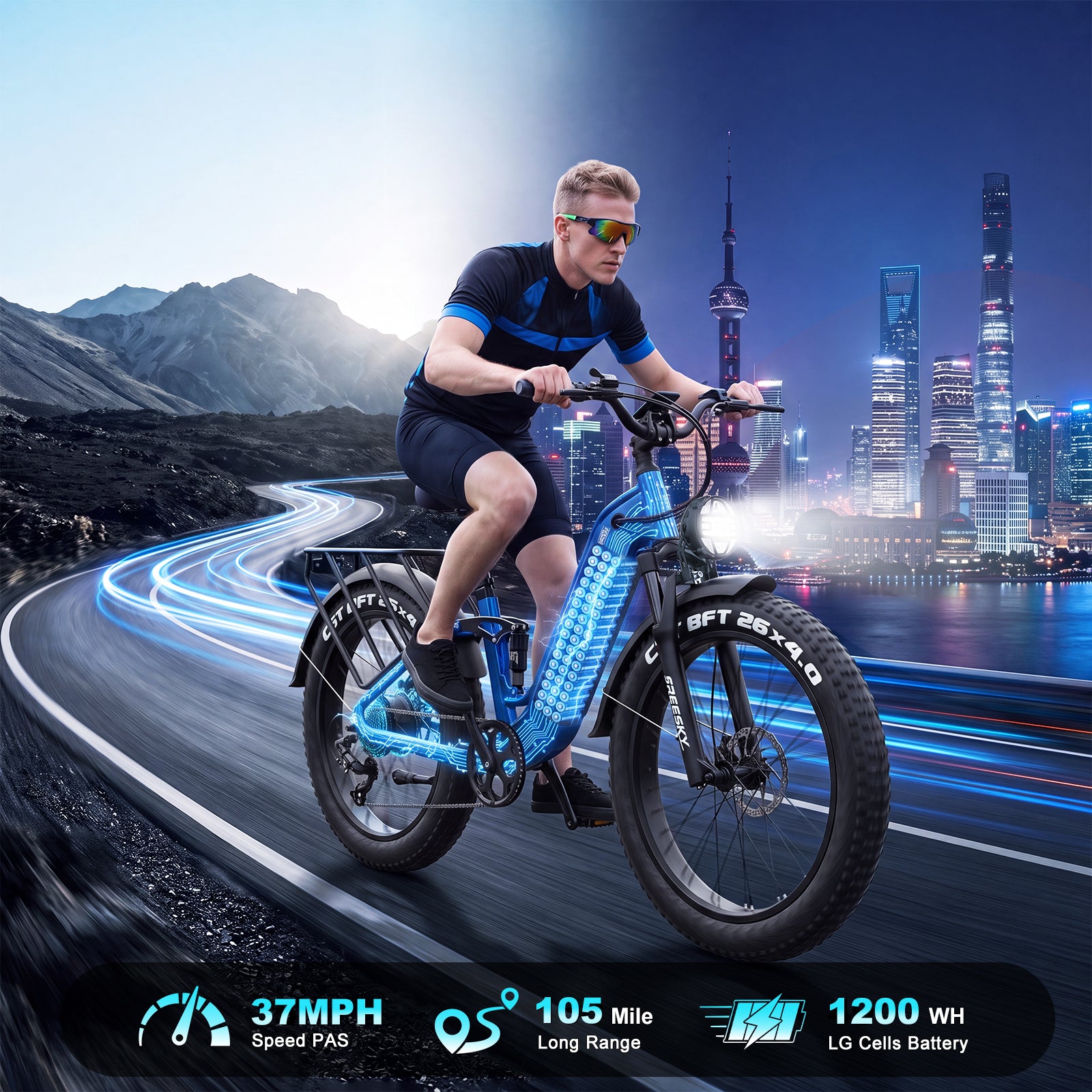 Freesky Wild Cat Ultra 340 Electric Fat Tire Bike|37 MPH