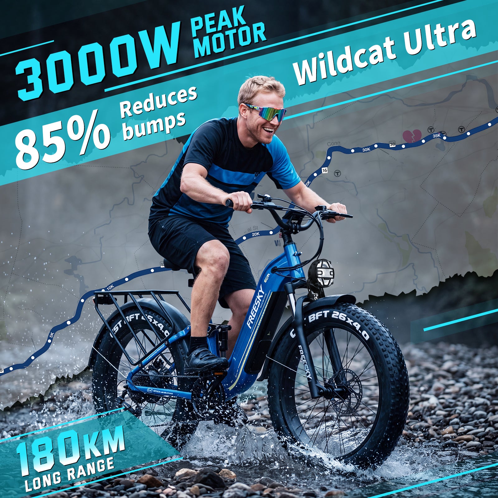 Freesky Wild Cat Ultra 340 Electric Fat Tire Bike|37 MPH
