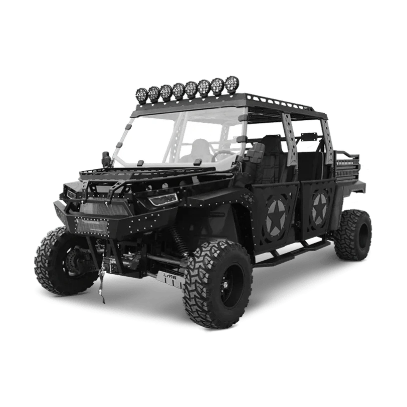 Black BMS The Beast 1000 4S UTV with grey roll cage and black suspension
