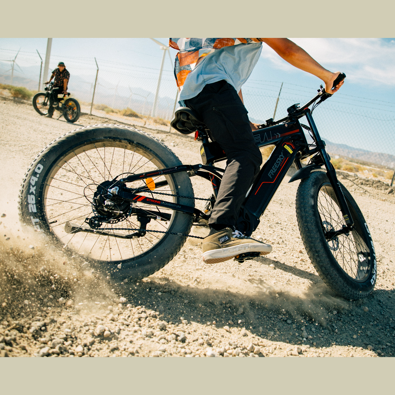 Close-up of Freesky STRONG ALASKAN e-bike tires and frame