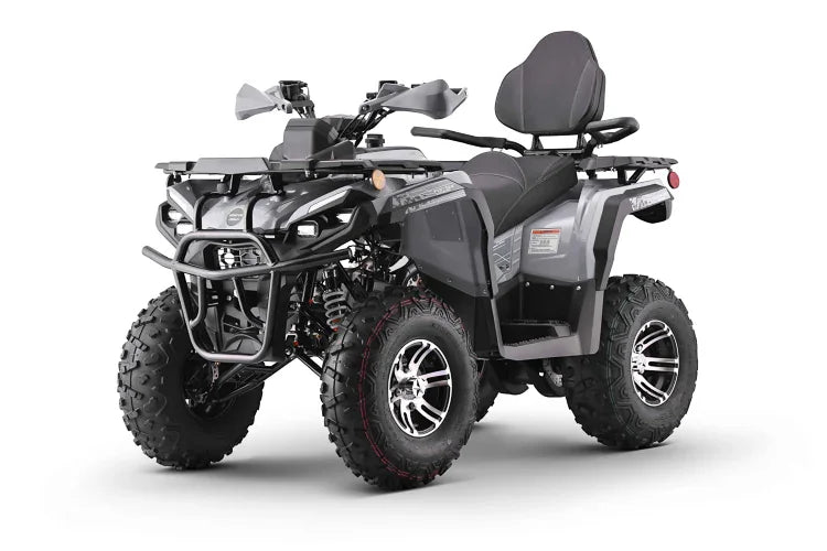 PENTORA HUNTER 200 EFI ATV with rugged tires and front bumper, ideal for off-road adventures and powersports enthusiasts.