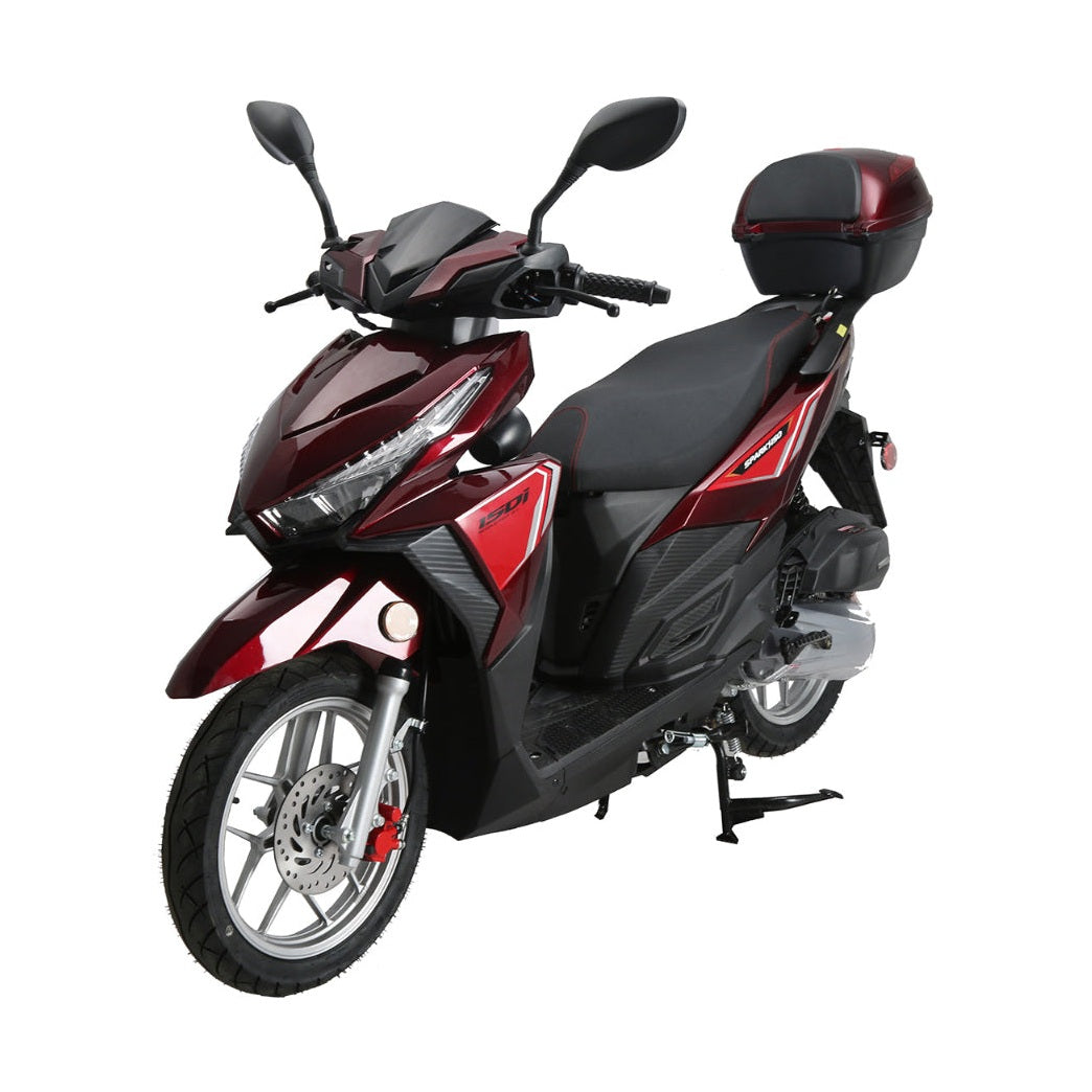Burgundy Vitacci SPARK 150CC SCOOTER with 14 inch tires