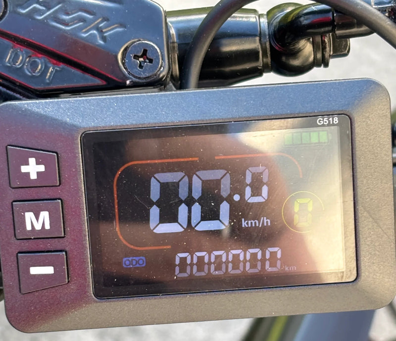  Digital speedometer on a cemoto electric dirt bike 