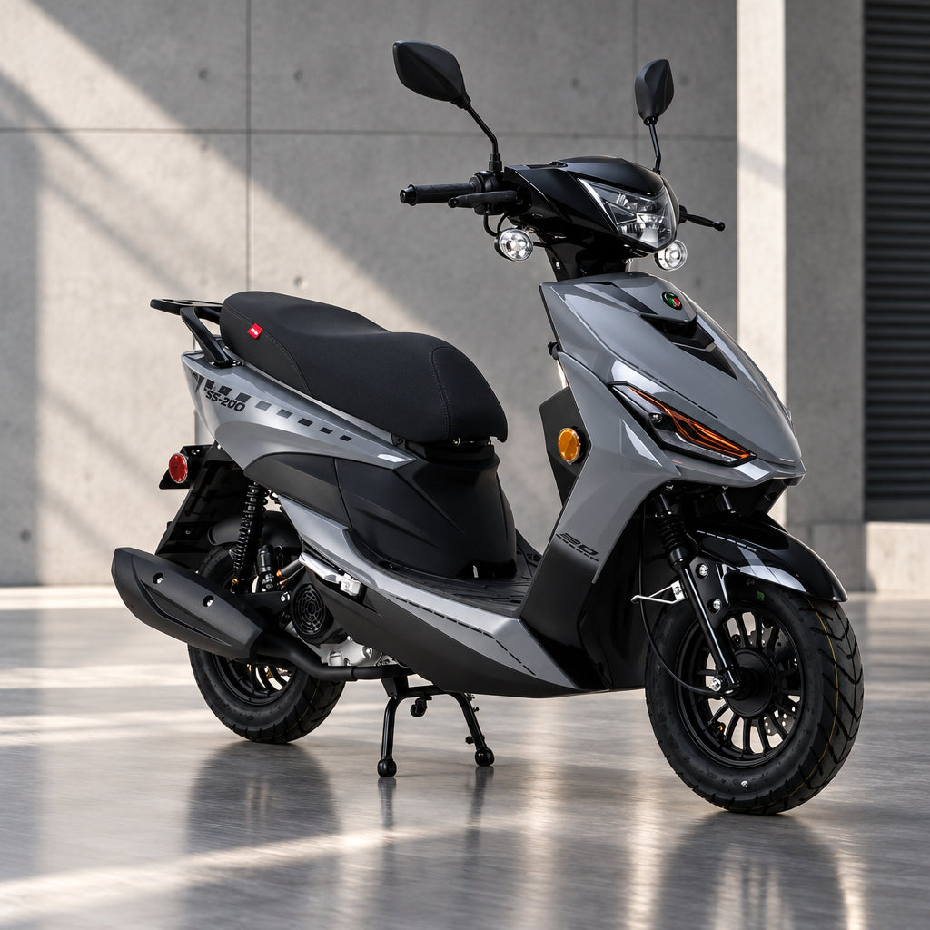 Gray and black Amigo SS-200 automatic scooter front view