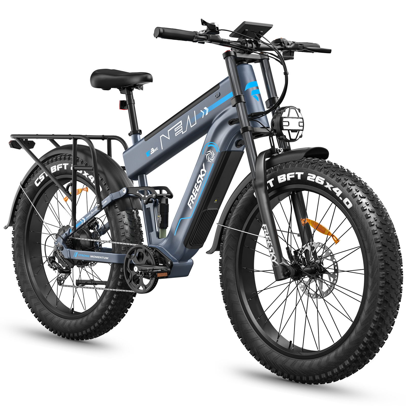 Slate blue Freesky step-through electric fat tire bike