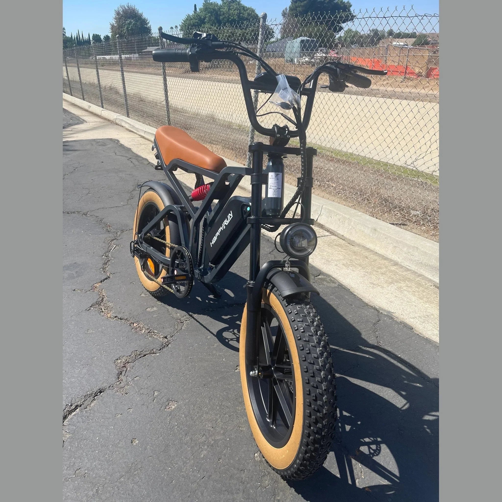 Happy run G60 Pro moped style electric bike with dual battery and fat tires