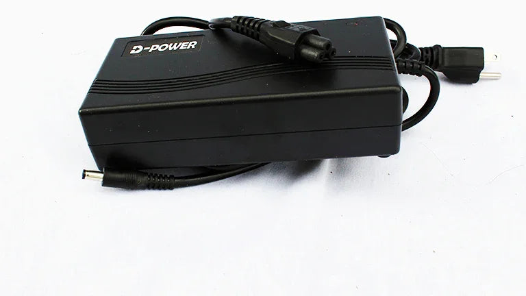 Black D-POWER AC power adapter for Micargi electric bicycle charger