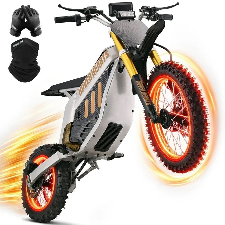 HOVERHEART 48V 3000W(Peak Power)Electric Dirt Bike for Adults - 42Mph Max Speed,Off-Road Motorcycle with Safe LFP Battery and Dual Hydraulic Disc Brakes