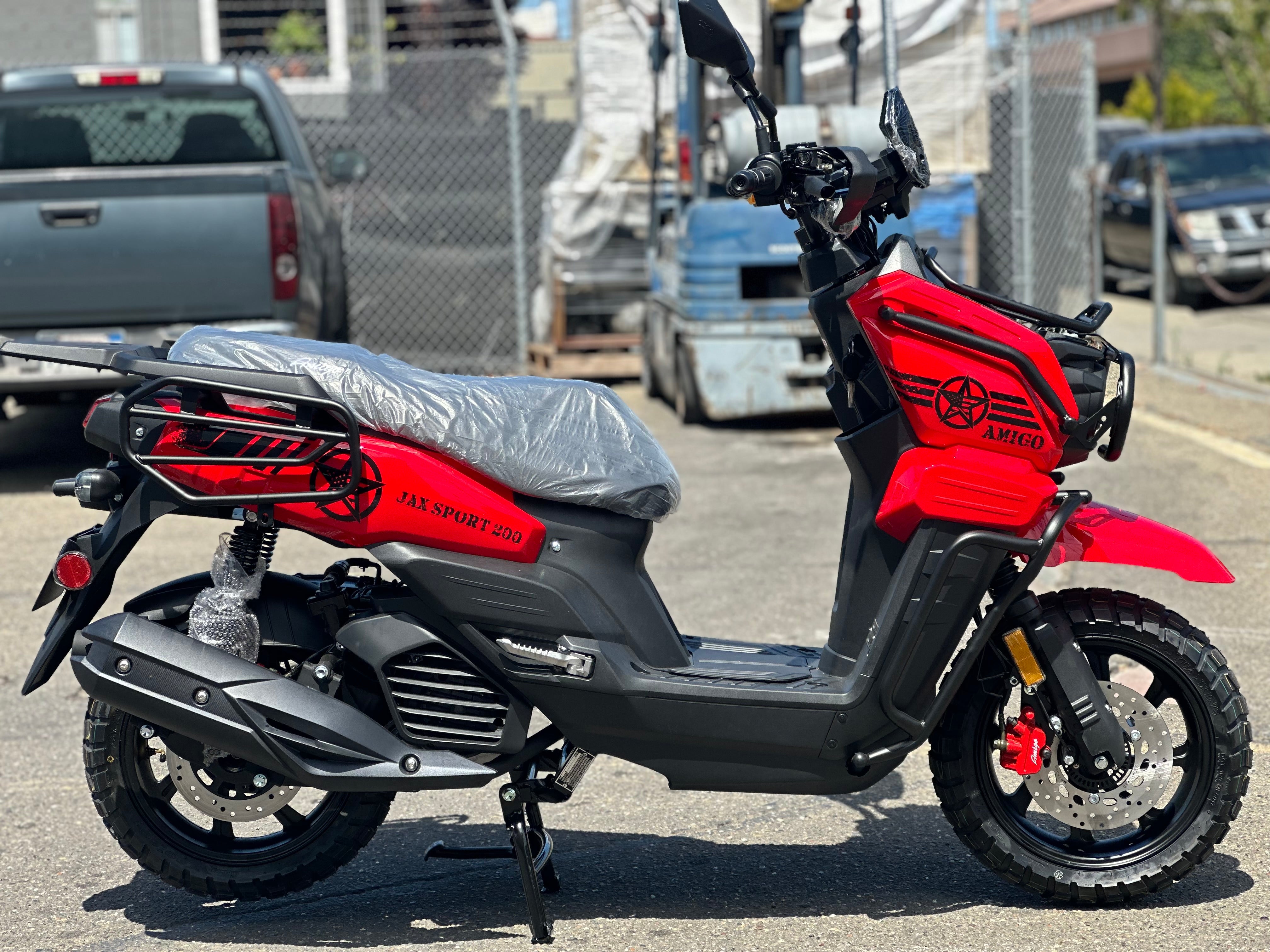 Amigo Jax Sport 200cc scooter red black disc brake