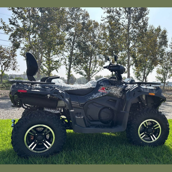 Arisun Bruiser XAT off-road tire on black rim with lime green accents