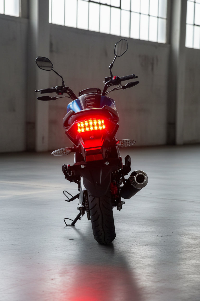 Lifan KP Mini SS3 150cc blue and black street motorcycle side profile
