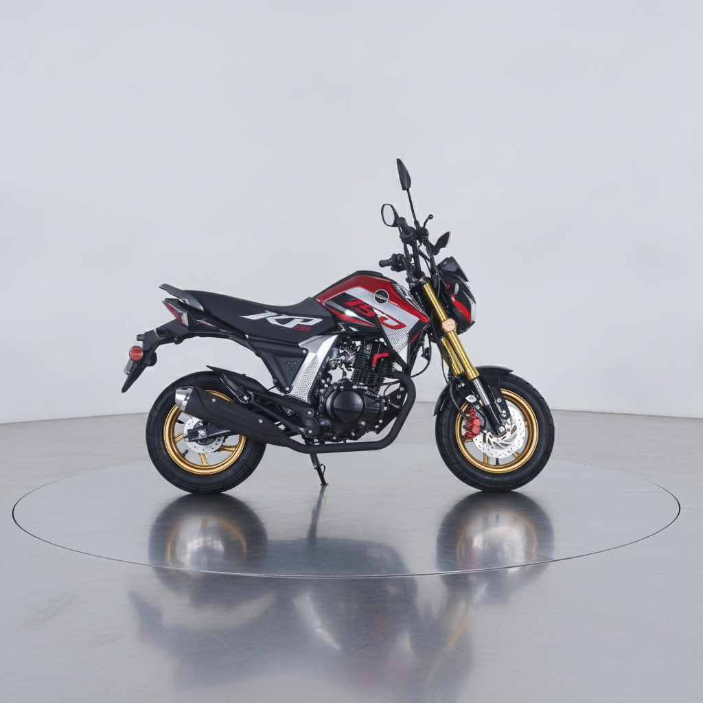 LIFAN KP MINI EFI SS3 150cc street bike side profile with gold forks
