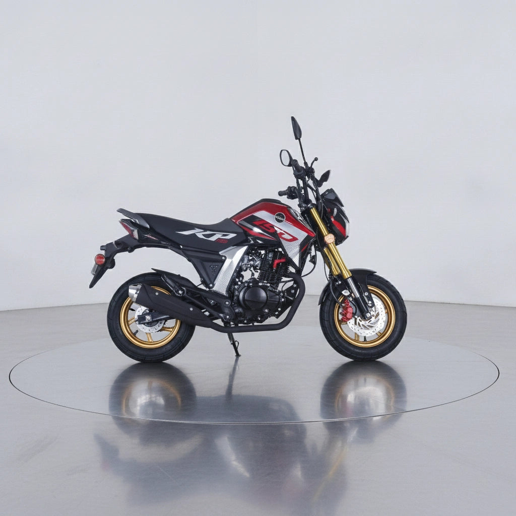 LIFAN KP MINI EFI SS3 150cc street bike side profile with gold forks