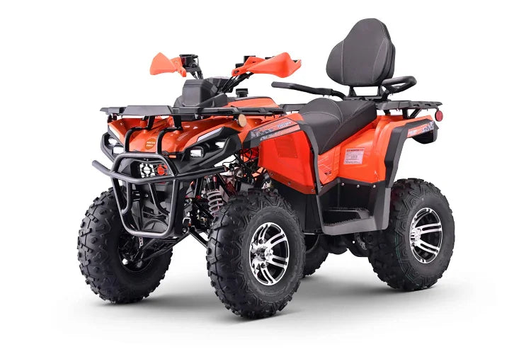 Red PENTORA HUNTER 200 EFI ATV with black seat and rugged tires for off-road adventures