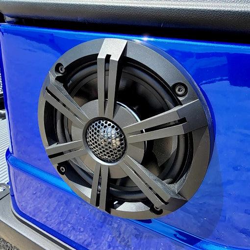 48V Electric Golf Cart 4 Seater Lifted Renegade+ Edition golf cart door speaker at TurboPowersports.com
