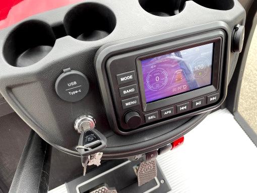 48V Electric Golf Cart 4 Seater Lifted Renegade+ Edition Utility Golf cart digital dash. TurboPowersports.com