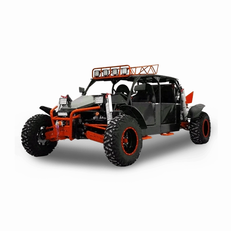 BMS Sniper T-1500 4S dune buggy featuring orange roll cage and frame