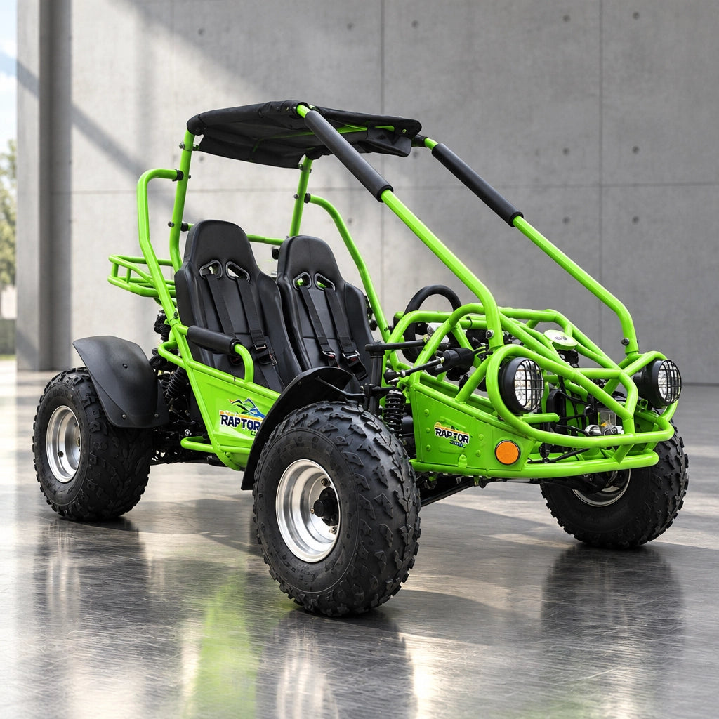 Green TrailMaster 200 XRS side profile with XRS decals