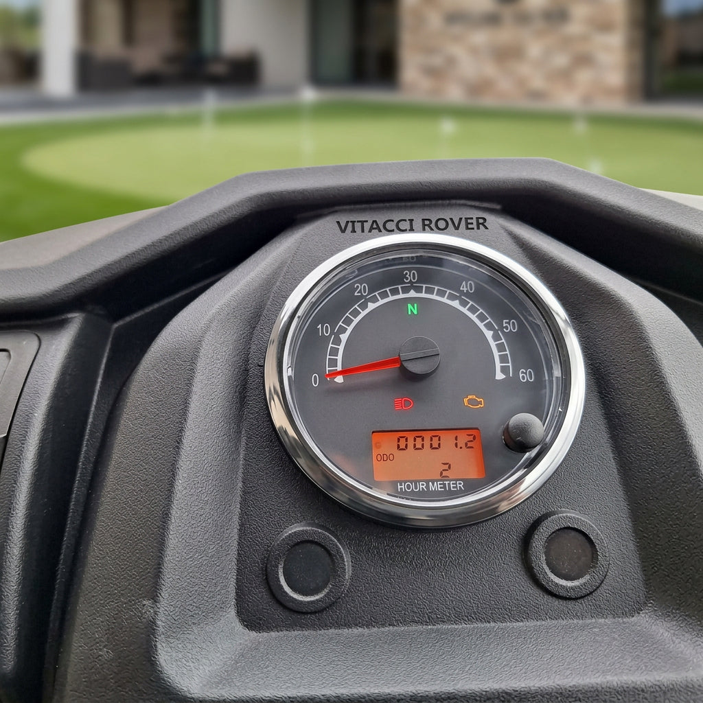 Vitacci Rover dashboard instrument cluster with analog speedometer and digital display