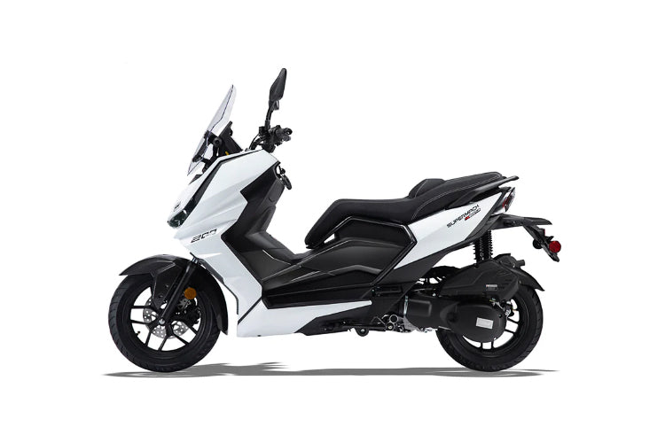 Supermach.com model T16 200cc white moped for sale at turbopowersports.com