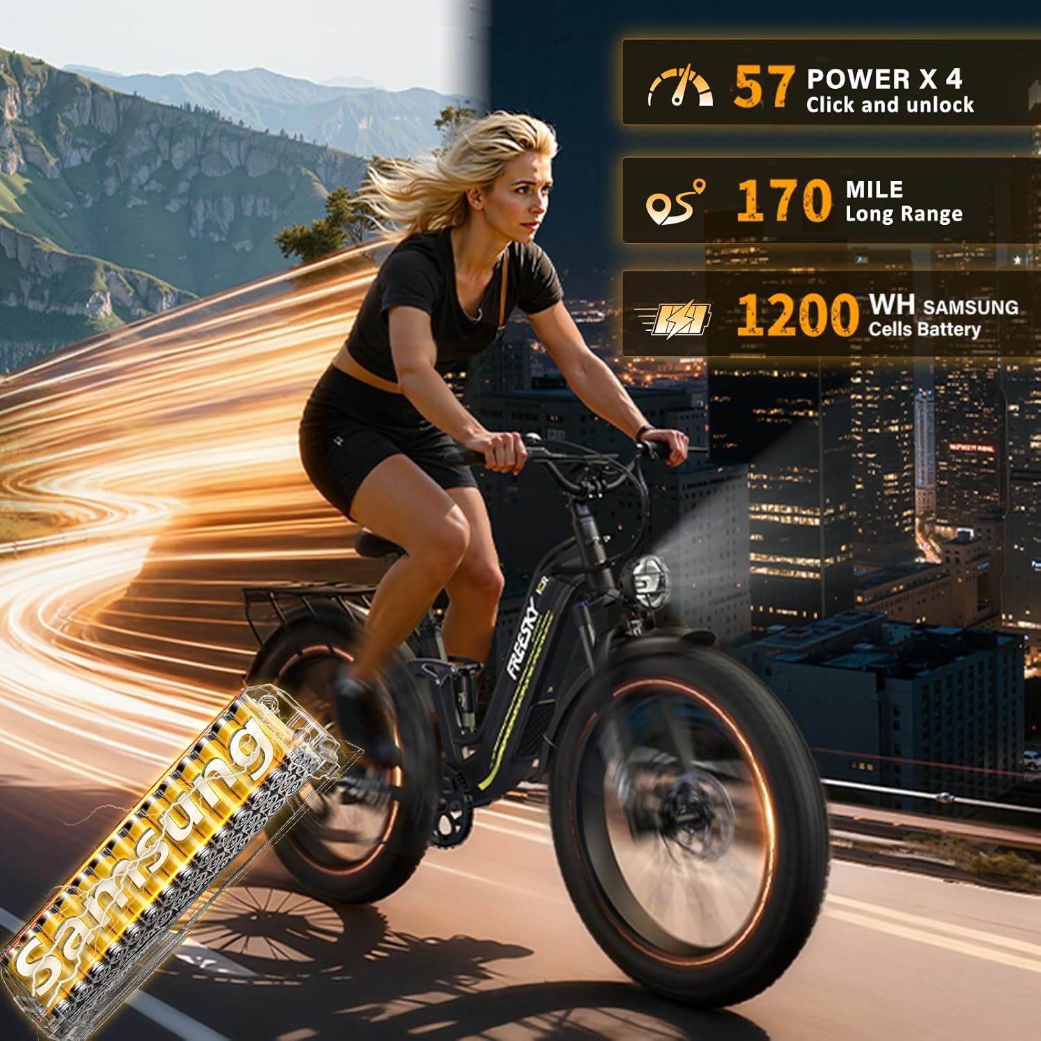 Freesky Wild Cat Ultra 340 Electric Fat Tire Bike|37 MPH