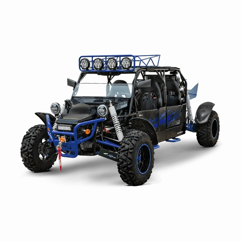 Black BMS SNIPER T1000 4x4 buggy with blue front guard accents
